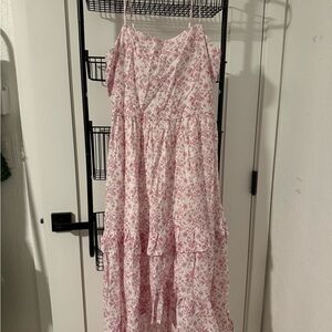 Trixxi Pink Floral Asymmetrical Dress